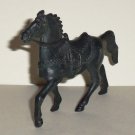 2.5" Black Horse Plastic Figure Cowboy & Indians Type Loose Used