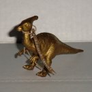 S.H. Gold Dinosaur w/ Thank You Tag Plastic Toy Animal Figure Loose Used