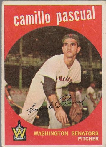 1959 Topps Baseball Card #413 Camilo Pascual Washington Senators GD