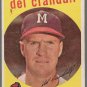 1959 Topps Baseball Card #425 Del Crandall Milwaukee Braves GD
