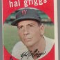 1959 Topps Baseball Card #434 Hal Griggs Washington Senators GD D