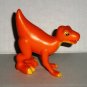 Orange Vinyl or Rubber Cartoon Dinosaur Figure Loose Used C