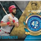 2017 Topps Jackie Robinson Logo Patch Baseball Card #JRPCMCR Matt Carpenter St. Louis Cardinals