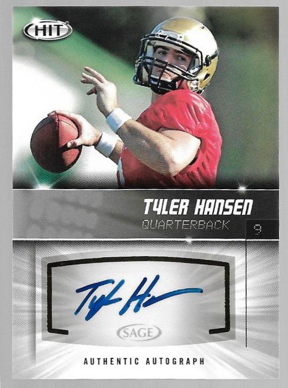 2012 SAGE HIT Autographs Football Card #A109 Tyler Hansen NM