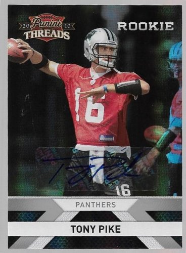 2010 Panini Threads Autographs Silver Football Card #292 Tony Pike 128/499 Carolina Panthers NM-MT