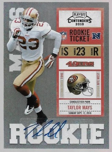 2010 Playoff Contenders Autographed Football Card #193 Taylor Mays San Francisco 49ers RC Rookie