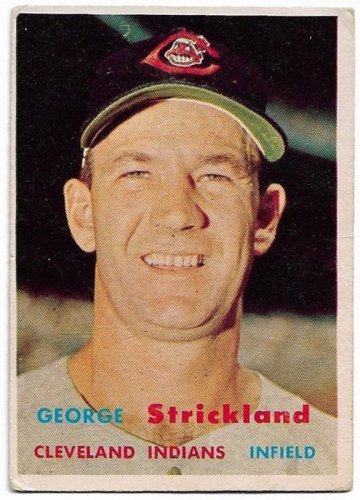 1957 Topps Baseball Card #263 George Strickland Cleveland Indians Very Good