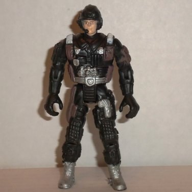3.75" Soldier Military in Black Outfit Communicator Action Figure Loose Used