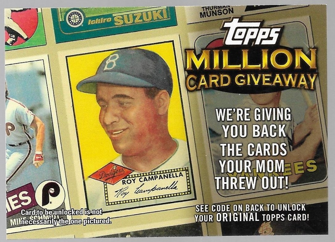 2010 Topps Million Card Giveaway #TMC-1 Roy Campanella 1952 Baseball