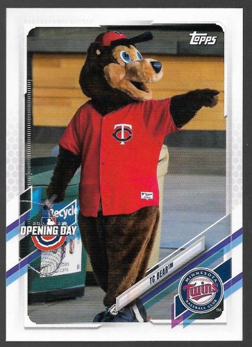 2021 Topps Opening Day Mascots Baseball Card #M-17 TC Bear Minnesota Twins