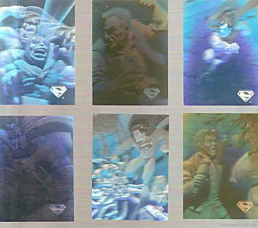 Lot of 6 Superman Holo Series Cards 1996 Skybox DC
