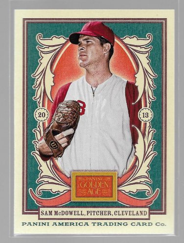2013 Panini Golden Age Baseball Card #71 Sam McDowell Cleveland Indians