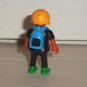 Playmobil Blonde Girl w/ Black Outfit and Backpack Figure Loose Used