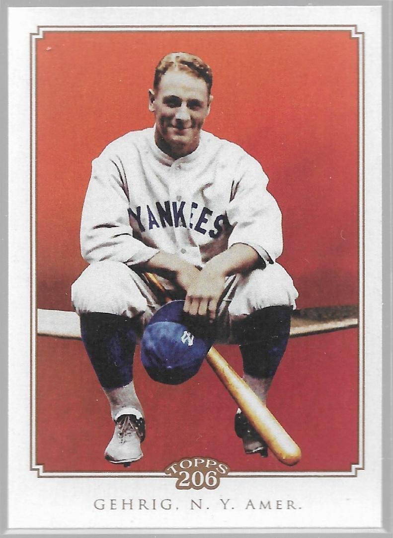 2010 Topps 206 Baseball Card #182 Lou Gehrig New York Yankees