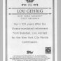 2010 Topps 206 Baseball Card #182 Lou Gehrig New York Yankees
