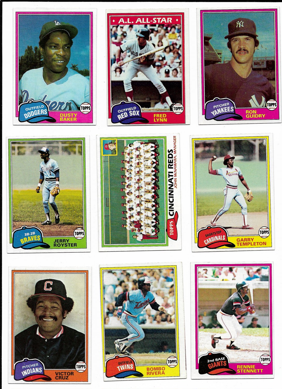 Lot of 35 Common 1982 Topps Baseball Cards EX-MT or Better