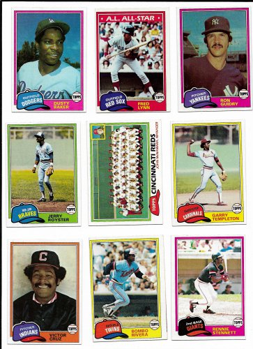 Lot of 40 Common 1981 Topps Baseball Cards EX-MT or Better