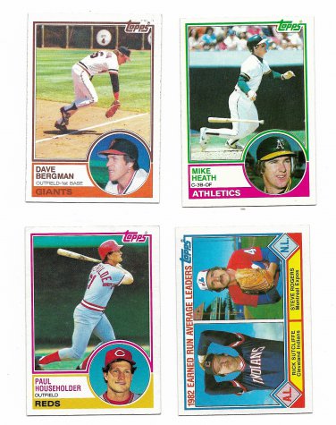 Lot of 40 Common 1983 Topps Baseball Cards EX-MT or Better