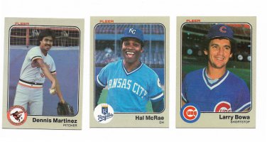 Lot of 35 Common 1983 Fleer Baseball Cards EX-MT or Better