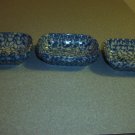 Henn Workshops blue sponged set of 3 treat (relish) dishes