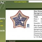 Henn Workshops star ornament blue sponged center cranberry trim