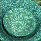 Henn Workshops double blue/green Sponged 8" mixing bowl