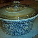 Henn Workshops  blue sponged 2 quart casserole (crock pot)