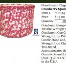 Henn Workshops cranberry sponged condiment cup with cranberry sponged lid