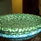Henn Workshops wavy edge pie plate blue Sponged