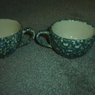 Henn Workshops double blue/green Sponged tea cup
