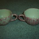 Henn Workshops cranberry Sponged tea cups set of 2