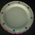 Henn Workshops old glory cranberry sponged dinner plates with stars set of 4