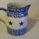 Henn Workshops blue sponge with blue stars 2 quart pitcher