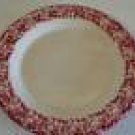 Henn Workshops cranberry sponged luncheon plate with cream center