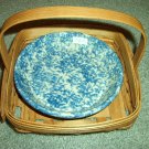 Henn Workshops mini  lil' pie plate blue sponged & fruitwood pie basket