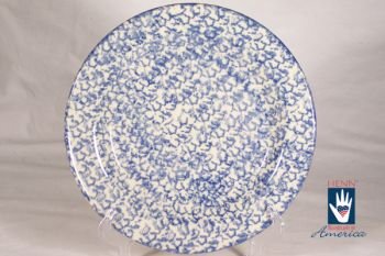 Henn Workshops blue sponged dinner plates set of 4 used