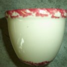 Henn Workshops cranberry sponged edge with cream center custard cup