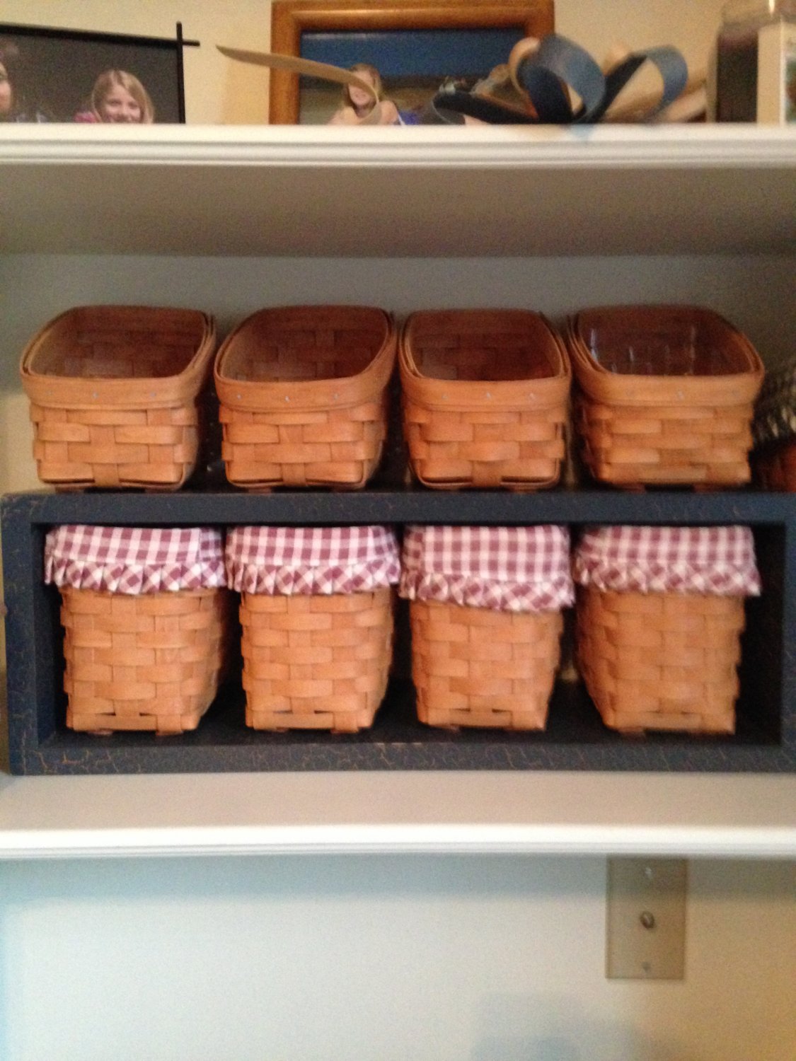 Gerald E Henn Workshops set of 4 bin baskets fruitwood stain