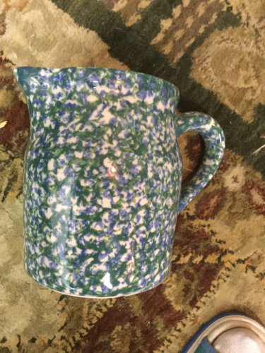 Henn Workshops double blue/green sponge 1 quart pitcher