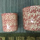 Henn Workshops rose sponged 1 & 2 quart crocks set of 2
