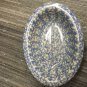 Henn Workshops blue sponged medium oval serving bowl
