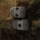 Henn Workshops blue Sponged heart pattern salt & pepper set