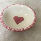 Henn Workshops heart cranberry rimmed  bowl