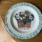 Henn Workshops 1997 Christmas green sponged dinner plate with cream center