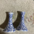 Henn Workshops blue sponged candle stick set