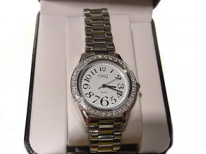 DIAMONIQUE 1ct tw Round Case Bracelet Watch