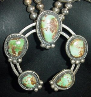 VINTAGE Native American Squash Blossom Necklace