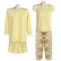 CAROLE HOCHMAN Yellow 4-piece Stretch Knit Lounge Set SZ 3X