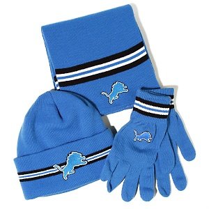 detroit lions hat and gloves