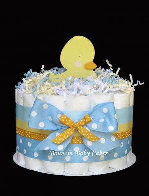 1 Tier Ducky Duck Baby Shower Diaper Cake Centerpiece